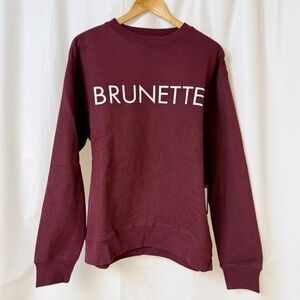 Brunette The Label Core Crew BRUNETTE Winetasting Burgundy M/L NWT